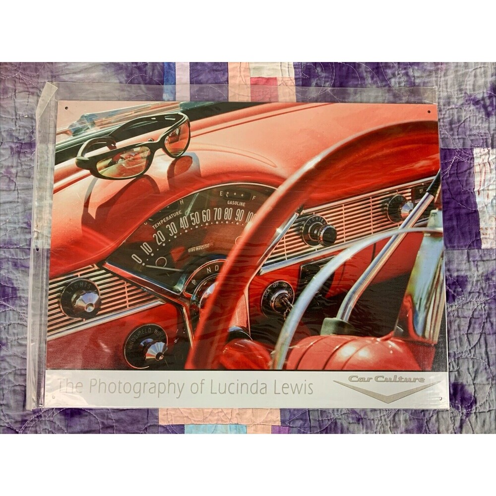 Lucinda Lewis Car Culture Dash Art Metal 16x12.5 Sign Decor Bar Man Cave Shop